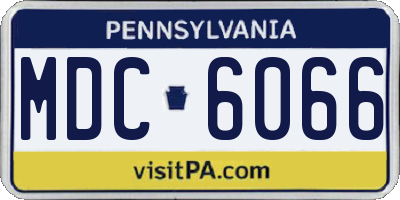 PA license plate MDC6066