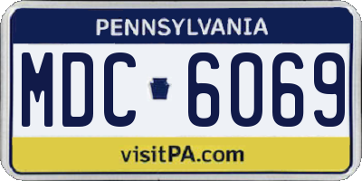 PA license plate MDC6069
