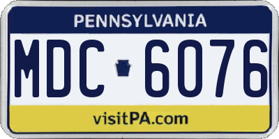 PA license plate MDC6076