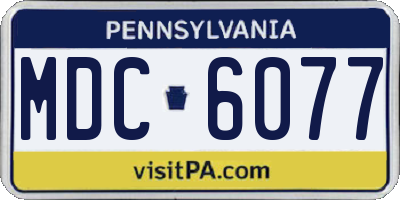 PA license plate MDC6077