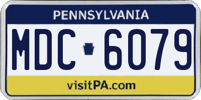 PA license plate MDC6079