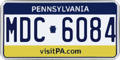 PA license plate MDC6084