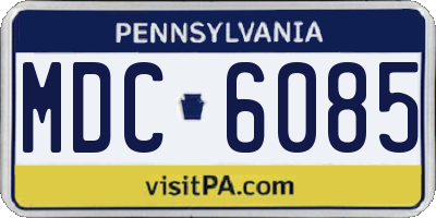 PA license plate MDC6085