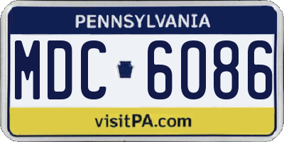 PA license plate MDC6086