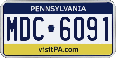 PA license plate MDC6091