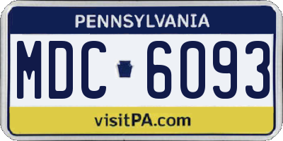 PA license plate MDC6093