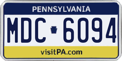 PA license plate MDC6094