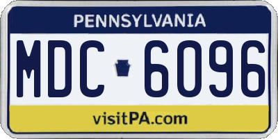 PA license plate MDC6096