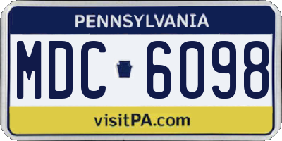 PA license plate MDC6098