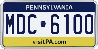 PA license plate MDC6100