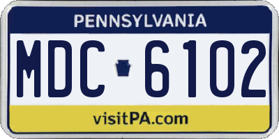 PA license plate MDC6102