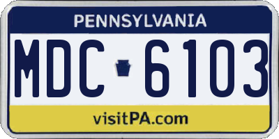PA license plate MDC6103