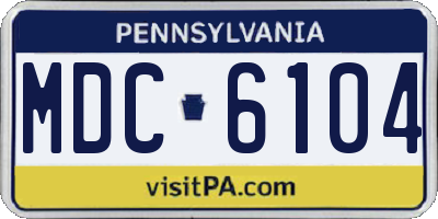 PA license plate MDC6104