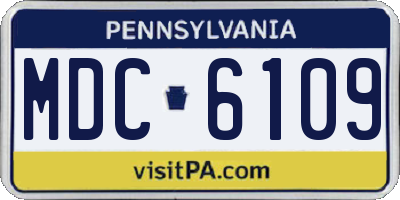 PA license plate MDC6109