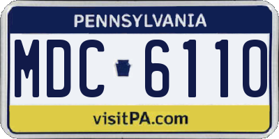 PA license plate MDC6110