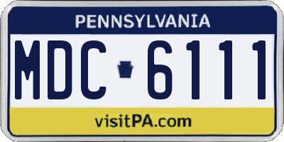 PA license plate MDC6111
