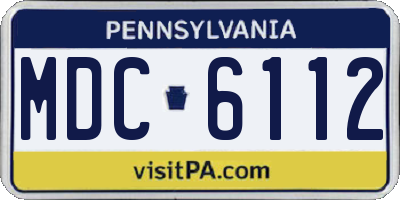 PA license plate MDC6112