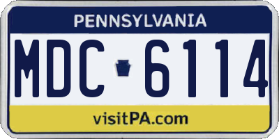 PA license plate MDC6114