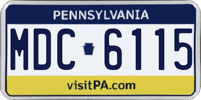PA license plate MDC6115