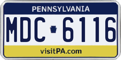 PA license plate MDC6116