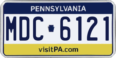 PA license plate MDC6121