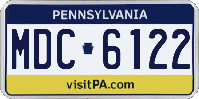 PA license plate MDC6122