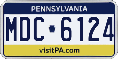PA license plate MDC6124