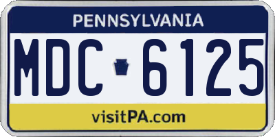 PA license plate MDC6125