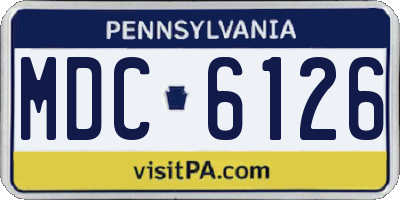 PA license plate MDC6126