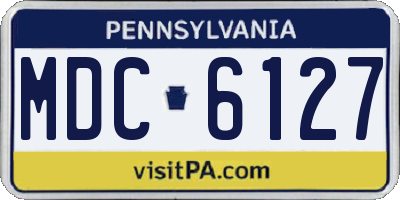 PA license plate MDC6127