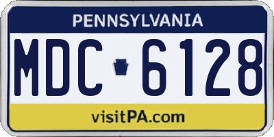 PA license plate MDC6128