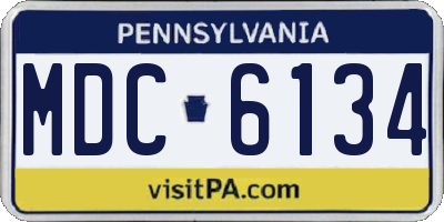 PA license plate MDC6134