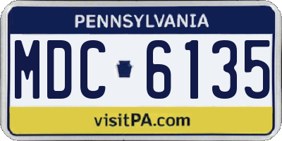 PA license plate MDC6135