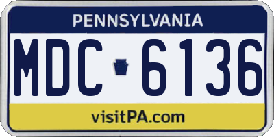 PA license plate MDC6136