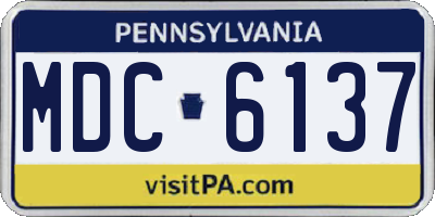 PA license plate MDC6137