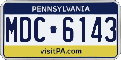 PA license plate MDC6143