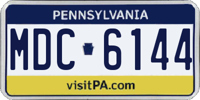 PA license plate MDC6144
