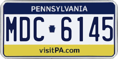PA license plate MDC6145