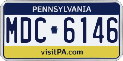 PA license plate MDC6146