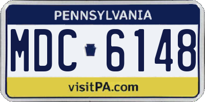 PA license plate MDC6148