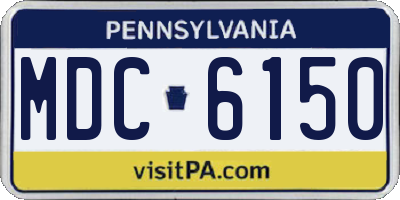 PA license plate MDC6150