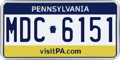PA license plate MDC6151