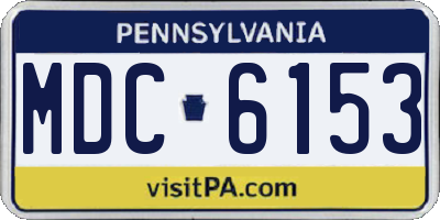 PA license plate MDC6153