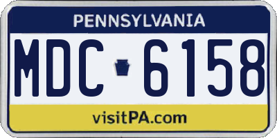 PA license plate MDC6158
