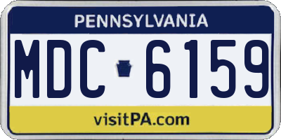 PA license plate MDC6159