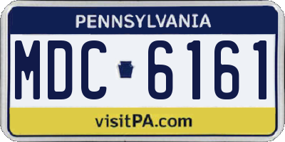 PA license plate MDC6161