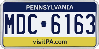 PA license plate MDC6163