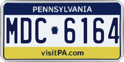 PA license plate MDC6164
