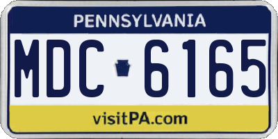 PA license plate MDC6165