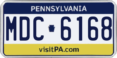 PA license plate MDC6168